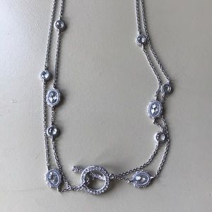 Silver crystal necklace